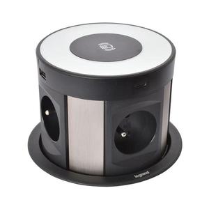 Legrand 654981 - Zásuvkový stĺpik pre dosku stola 4x230V + 2xUSB-A + 2xUSB-C + bezdr. 654981 vyobraziť