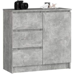 Komoda JERRY K 80 cm 1 dvere 3 zásuvky betón vyobraziť
