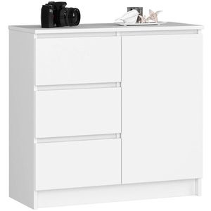 Komoda JERRY K 80 cm 1 dvere 3 zásuvky biela vyobraziť
