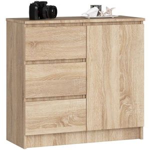 Komoda JERRY K 80 cm 1 dvere 3 zásuvky dub sonoma vyobraziť