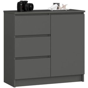 Komoda JERRY K 80 cm 1 dvere 3 zásuvky grafitovo šedá vyobraziť