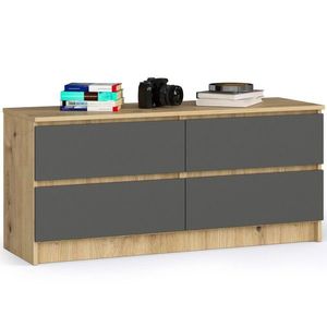 Komoda Kuba 120 cm 4 zásuvky dub artisan/grafitová vyobraziť