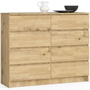 Komoda Kuba 120 cm 8 zásuviek dub artisan vyobraziť