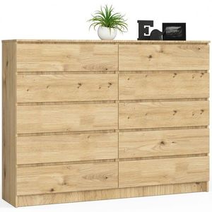Komoda Kuba 160 cm 10 zásuviek dub artisan vyobraziť