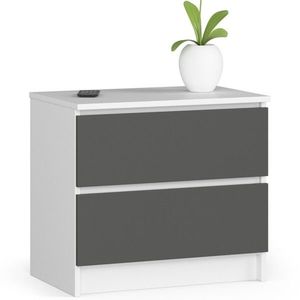 Komoda Kuba 60 cm - 2 zásuvky biela/grafitová vyobraziť