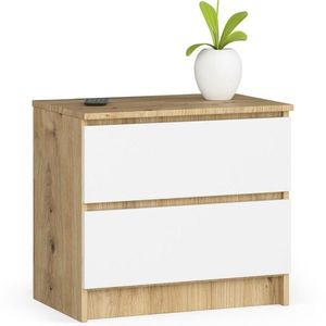 Komoda Kuba 60 cm - 2 zásuvky dub artisan/biela vyobraziť