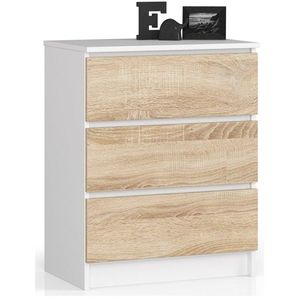 Komoda Kuba 60 cm - 3 zásuvky biela/sonoma vyobraziť