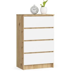 Komoda Kuba 60 cm - 4 zásuvky dub artisan/biela vyobraziť