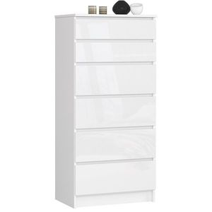 Komoda Kuba 60 cm - 6 zásuviek biela vyobraziť