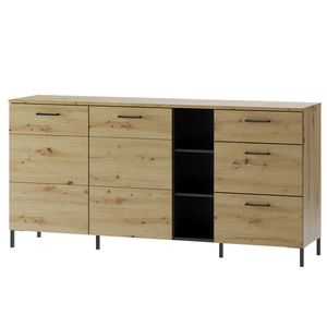 Komoda Lucas II 48 180 cm dub Artisan/čierna vyobraziť