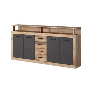 Komoda Luna 190 cm dub Matera svetlý/šedá vyobraziť