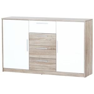 Komoda Milo 05 145 cm dub sonoma/biela vyobraziť