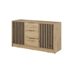 Komoda Nelly 3D 155 cm dub artisan/čierna vyobraziť