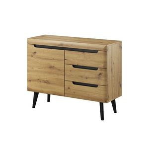 Komoda Nordi 107 cm so zásuvkami čierna/dub artisan vyobraziť
