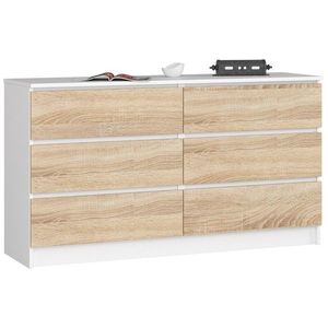 Komoda Rollo K 140 cm biela/dub sonoma vyobraziť