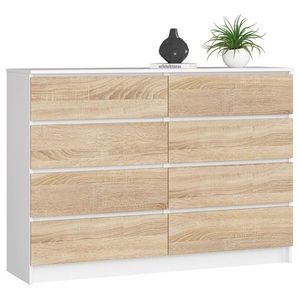 Komoda Rollo X 140 cm biela/dub sonoma vyobraziť