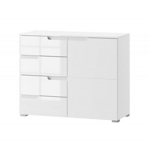 Komoda Selene 5 100 cm biela lesklá/matná vyobraziť