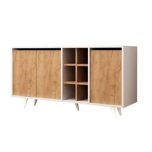 Komoda Seria 140 cm dub craft zlatý/biela vyobraziť