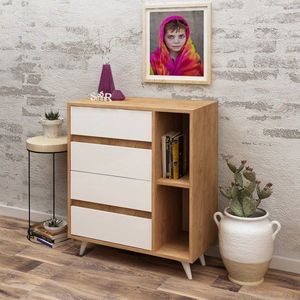Komoda Seria IV 70 cm dub craft zlatý/biela vyobraziť