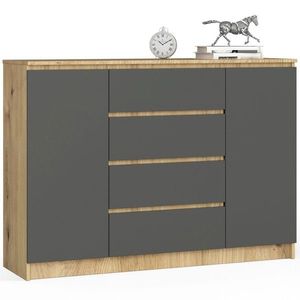 Komoda Tove K 140 cm dub artisan/šedý grafit vyobraziť