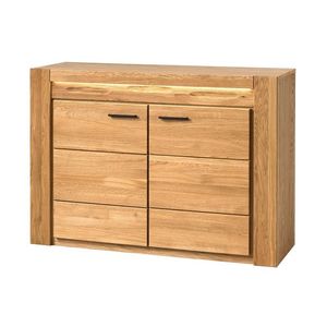 Komoda Velvet II 44 125 cm z masívu s LED osvetlením dub prírodný vyobraziť