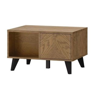 Konferenčný stolík Cozy 41 z masívu 80 cm dub rustikálny/čierny vyobraziť