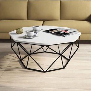 Konferenčný stolík Diamond 90 cm bielo-čierny vyobraziť