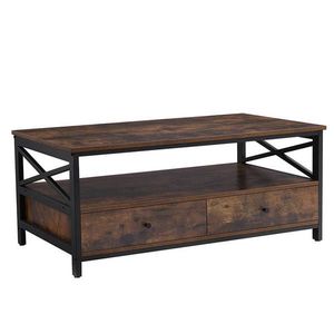 Konferenčný stolík Houseland Rustic hnedý/čierny vyobraziť