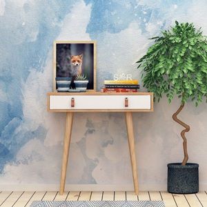 Konferenčný stolík Dokka 80 cm dub remeselný zlatý/biely vyobraziť