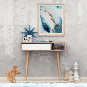 Konzolový stolík Oseyo 100 cm dub přírodní/biely vyobraziť
