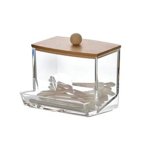 Kozmetický organizér na vatové tyčinky BEA 8, 5x5, 5x8, 5 cm bambus/číry vyobraziť