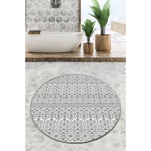 Kúpeľňová predložka Kruh 80 cm sivá/biela vyobraziť