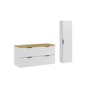 Kúpeľňová zostava Casad s doskou a skrinkami 120 cm biela/dub artisan vyobraziť