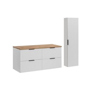 Kúpeľňová zostava Casad s doskou a skrinkami 120 cm biela/dub wotan vyobraziť