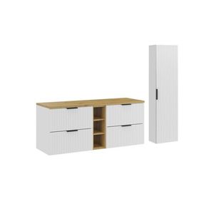 Kúpeľňová zostava Casad s doskou a skrinkami 140 cm biela/dub artisan vyobraziť