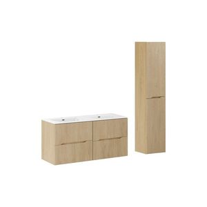 Kúpeľňová zostava Nordic so skrinkami a zápustnými umývadlami 120 cm dub cremona vyobraziť