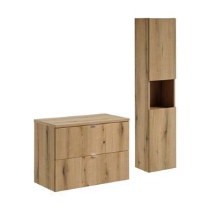 Kúpeľňová zostava Nova Dub I s doskou a skrinkami 80 cm dub evokujúci vyobraziť