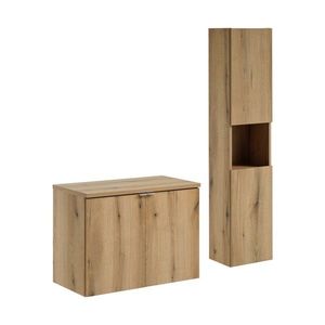 Kúpeľňová zostava Nova Oak II s doskou a skrinkami 80 cm dub Evoke vyobraziť