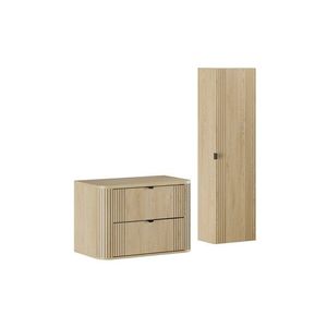 Kúpeľňová zostava Ovalia so skrinkami 80 cm dub Cremona vyobraziť