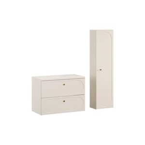 Kúpeľňová zostava s doskou a skrinkami Donna 80 cm piesková vyobraziť