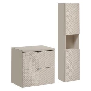 Kúpeľňová zostava Viva Kašmír I s doskou a skrinkami 60 cm kašmírová vyobraziť