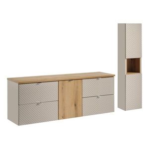 Kúpeľňová zostava Viva Cashmere s doskou a skrinkami 160 cm kašmírová/dub coast evoke vyobraziť