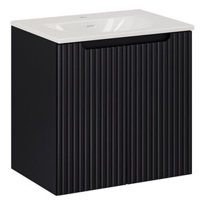 Kúpeľňová skrinka Nova Black I Sky so zápustným umývadlom 60 cm čierna/biela vyobraziť