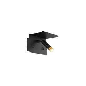 Nástenné bodové svietidlo s poličkou a USB nabíjačkou 1xG9/35W/230V čierna/zlatá BEDROOM LIGHT BLACK TOP SHELF USB-A vyobraziť
