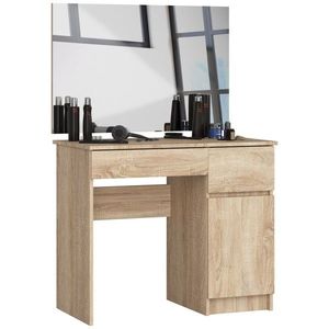 Kozmetický stolík so zrkadlom P-2/SL I dub sonoma pravý vyobraziť