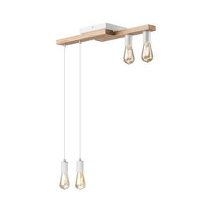 Luster na lanku CORTINA 4xE27/15W/230V biela/dub LM-4.237/BIAŁY vyobraziť