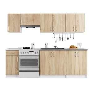 Kuchynská linka Lima 2, 4 m biela/dub sonoma vyobraziť