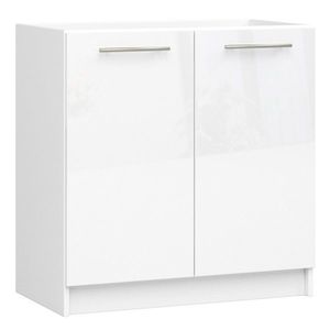 Kuchynská skrinka pod drez Olivie S 80 cm biela/biely lesk vyobraziť