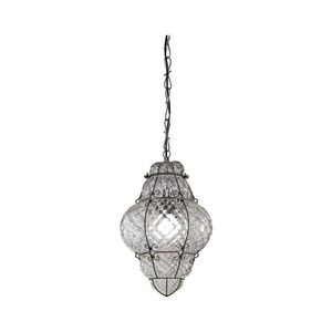 SIRU - Luster na reťazi CLASSIC 1xE27/60W/230V pr. 30 cm číra/čierna benátske sklo MS101-040CRB vyobraziť