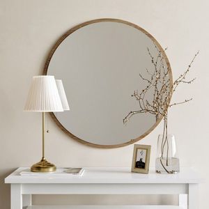 Okrúhle nástenné zrkadlo Ayna 60 cm orech vyobraziť